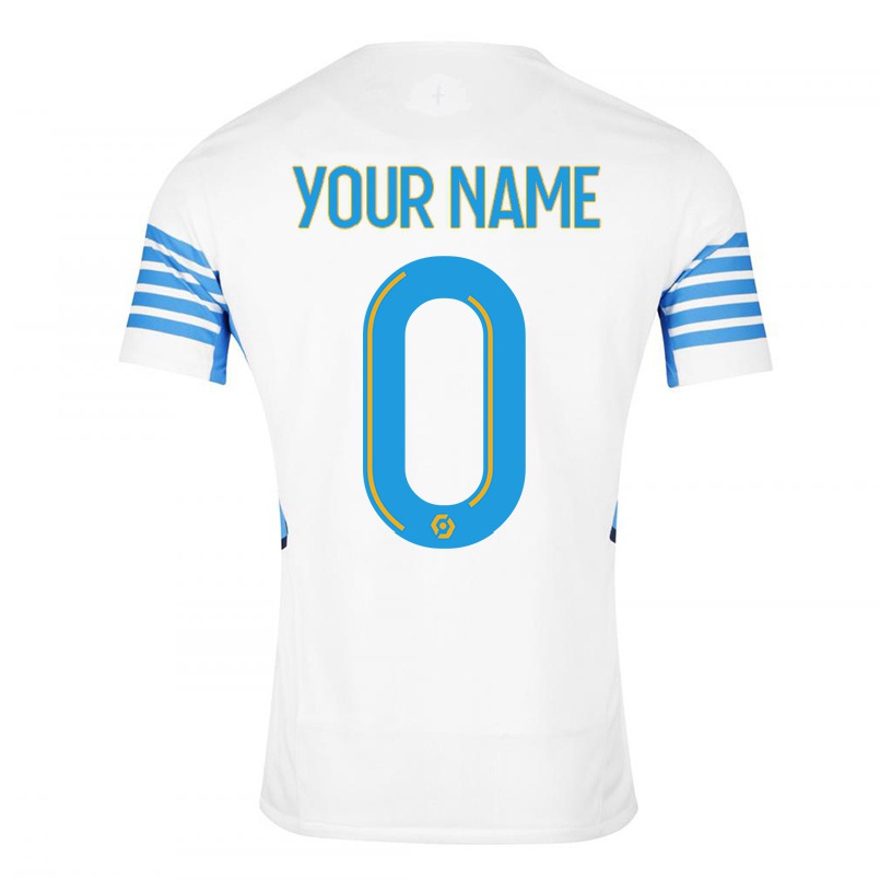 Enfant Football Maillot Votre Nom #0 Blanche Tenues Domicile 2021/22 T-shirt