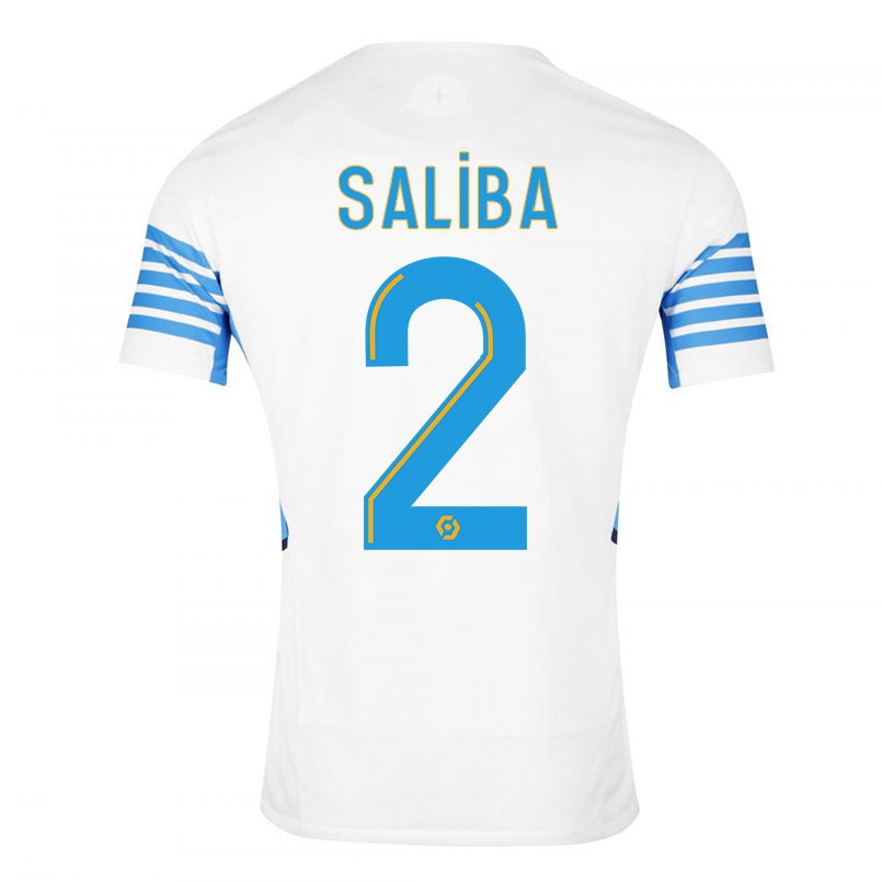 Enfant Football Maillot William Saliba #2 Blanche Tenues Domicile 2021/22 T-shirt