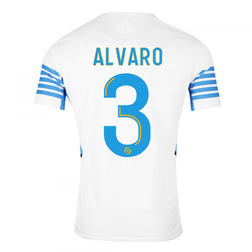 Enfant Football Maillot Alvaro Gonzalez #3 Blanche Tenues Domicile 2021/22 T-shirt