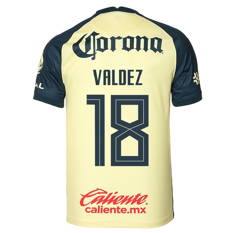 Enfant Football Maillot Bruno Valdez #18 Jaune Tenues Domicile 2021/22 T-shirt