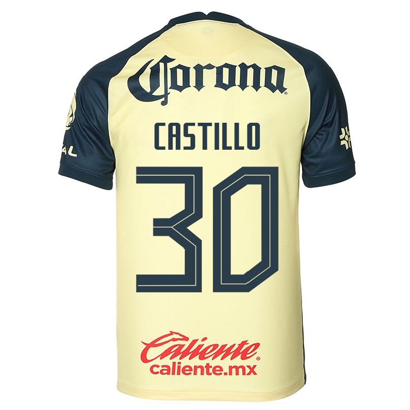 Enfant Football Maillot Nicolas Castillo #30 Jaune Tenues Domicile 2021/22 T-shirt