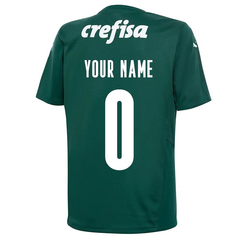 Enfant Football Maillot Votre Nom #0 Vert Foncé Tenues Domicile 2021/22 T-shirt