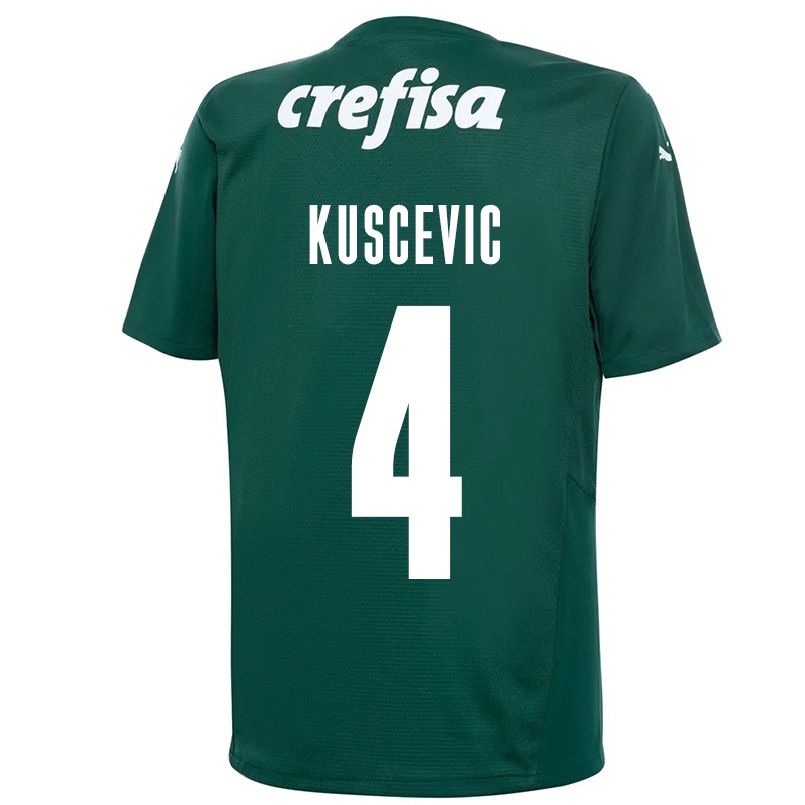 Enfant Football Maillot Benjamin Kuscevic #4 Vert Foncé Tenues Domicile 2021/22 T-shirt