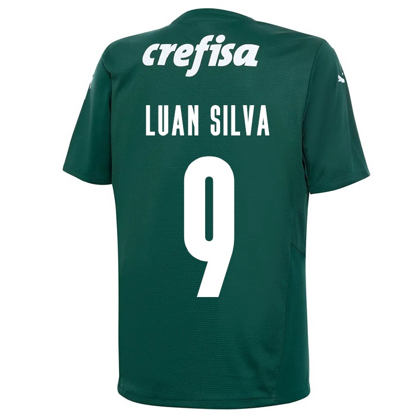 Enfant Football Maillot Luan Silva #9 Vert Foncé Tenues Domicile 2021/22 T-shirt