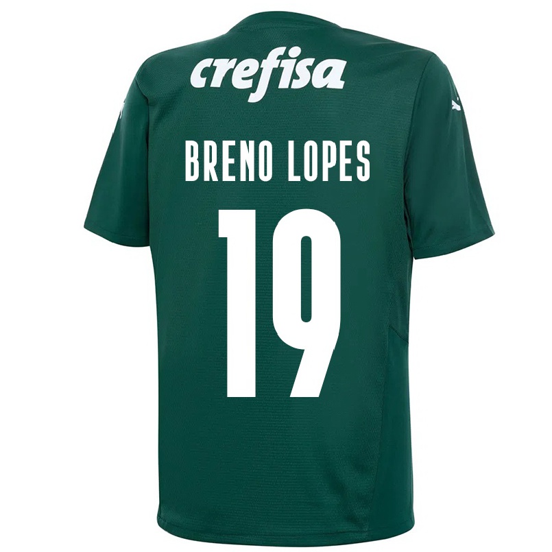 Enfant Football Maillot Breno Lopes #19 Vert Foncé Tenues Domicile 2021/22 T-shirt
