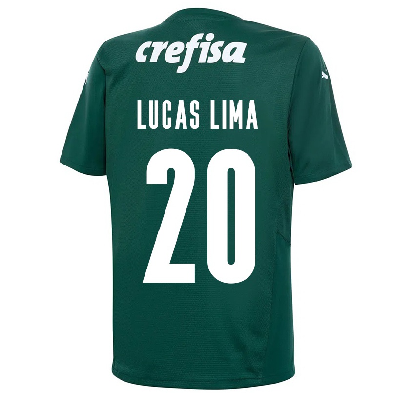 Enfant Football Maillot Lucas Lima #20 Vert Foncé Tenues Domicile 2021/22 T-shirt