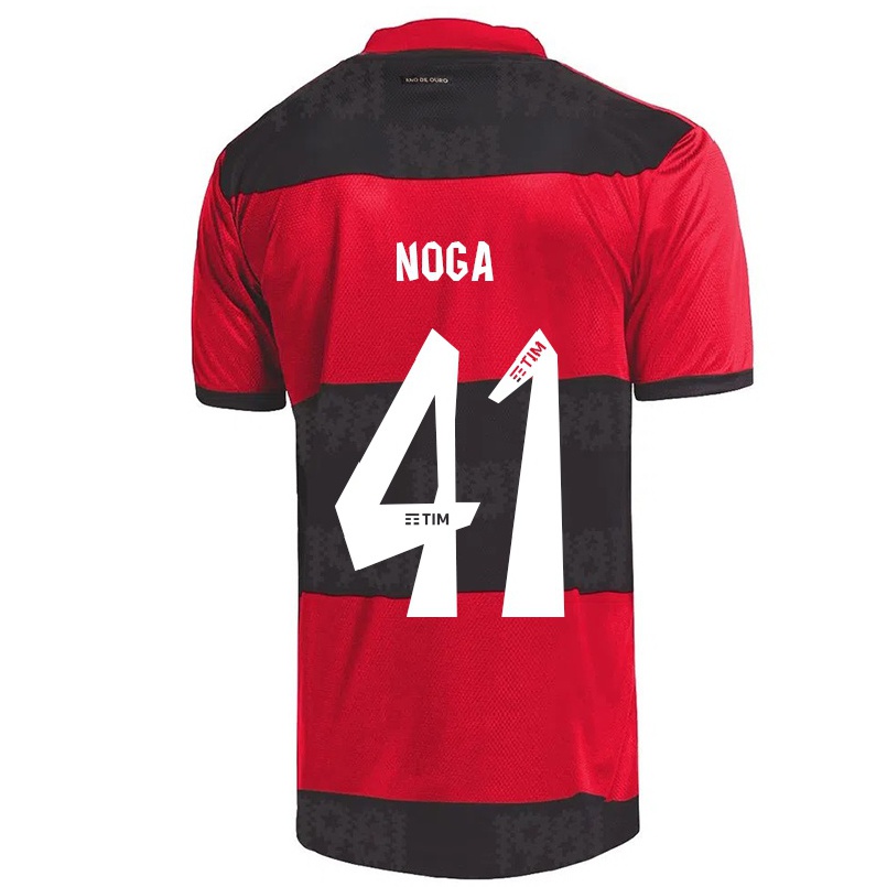 Enfant Football Maillot Gabriel Noga #41 Rouge Noir Tenues Domicile 2021/22 T-shirt