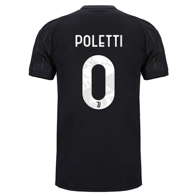 Enfant Football Maillot Amedeo Poletti #0 Le Noir Tenues Extérieur 2021/22 T-shirt