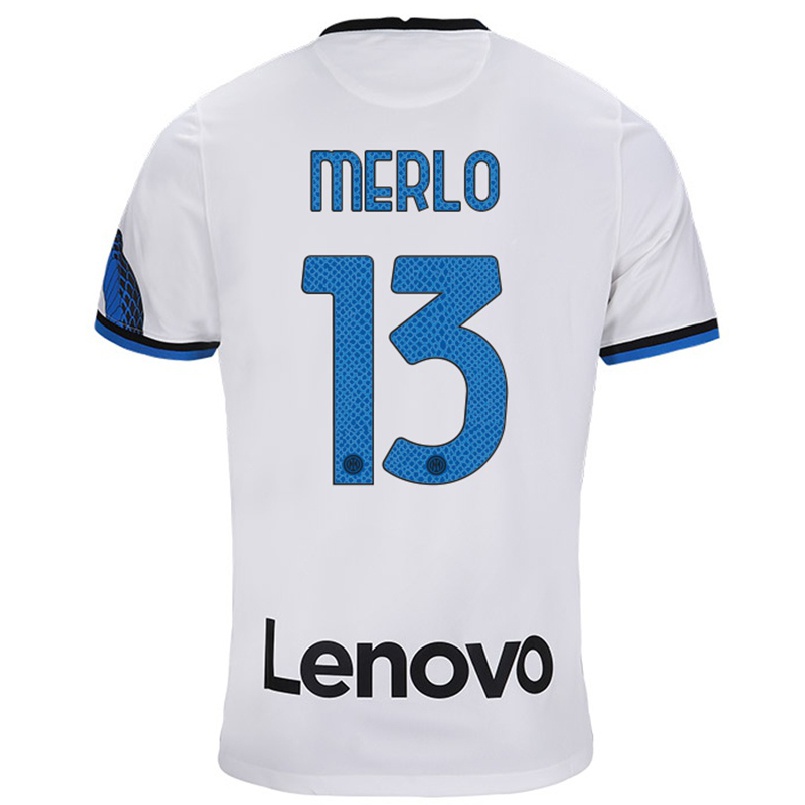 Enfant Football Maillot Beatrice Merlo #13 Blanc Bleu Tenues Extérieur 2021/22 T-shirt