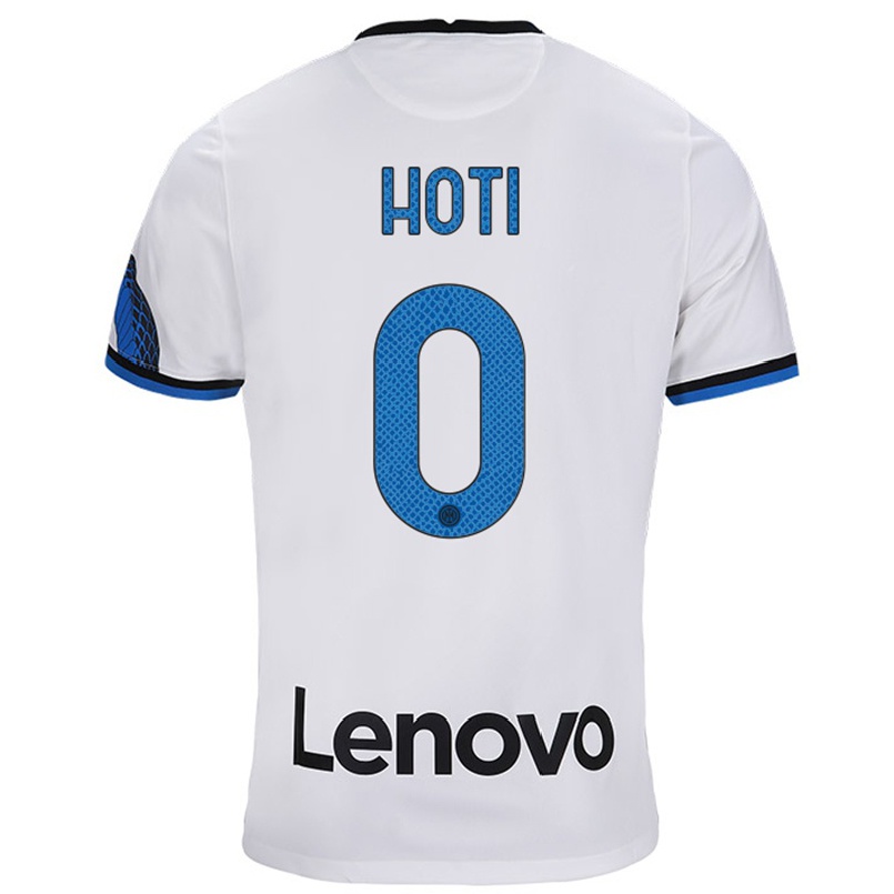 Enfant Football Maillot Andi Hoti #0 Blanc Bleu Tenues Extérieur 2021/22 T-shirt
