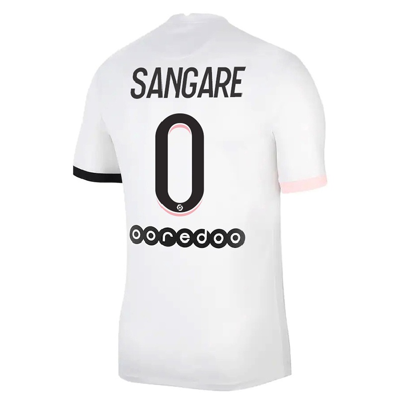 Enfant Football Maillot Hawa Sangare #0 Blanc Rose Tenues Extérieur 2021/22 T-shirt