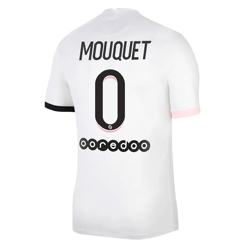 Enfant Football Maillot Louis Mouquet #0 Blanc Rose Tenues Extérieur 2021/22 T-shirt