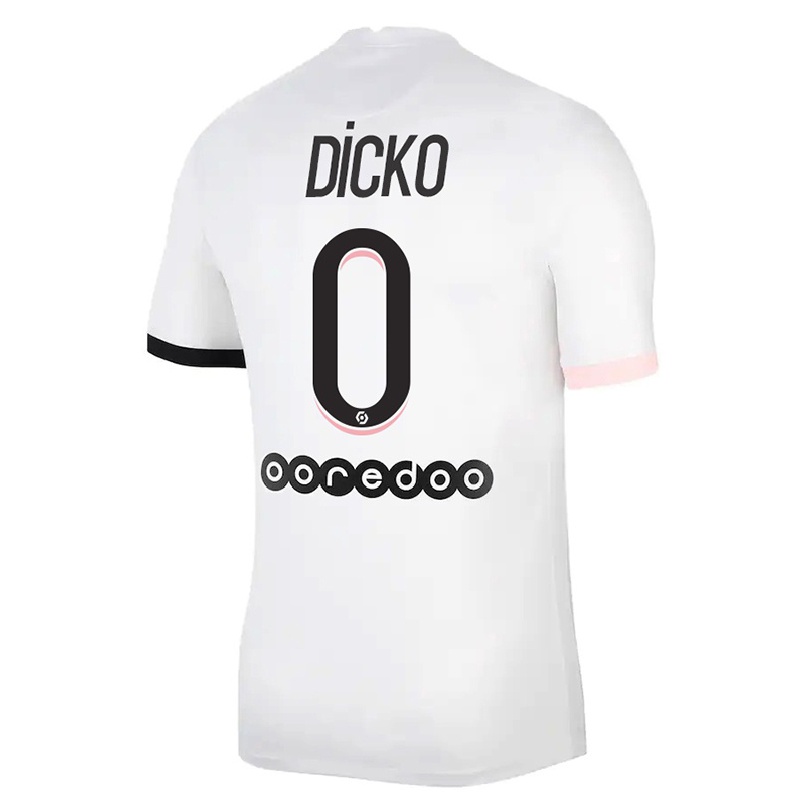 Enfant Football Maillot Aminata Dicko #0 Blanc Rose Tenues Extérieur 2021/22 T-shirt