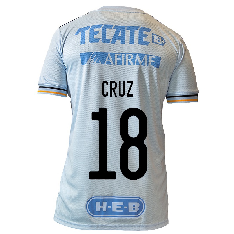 Enfant Football Maillot Aldo Cruz #18 Bleu Clair Tenues Extérieur 2021/22 T-shirt