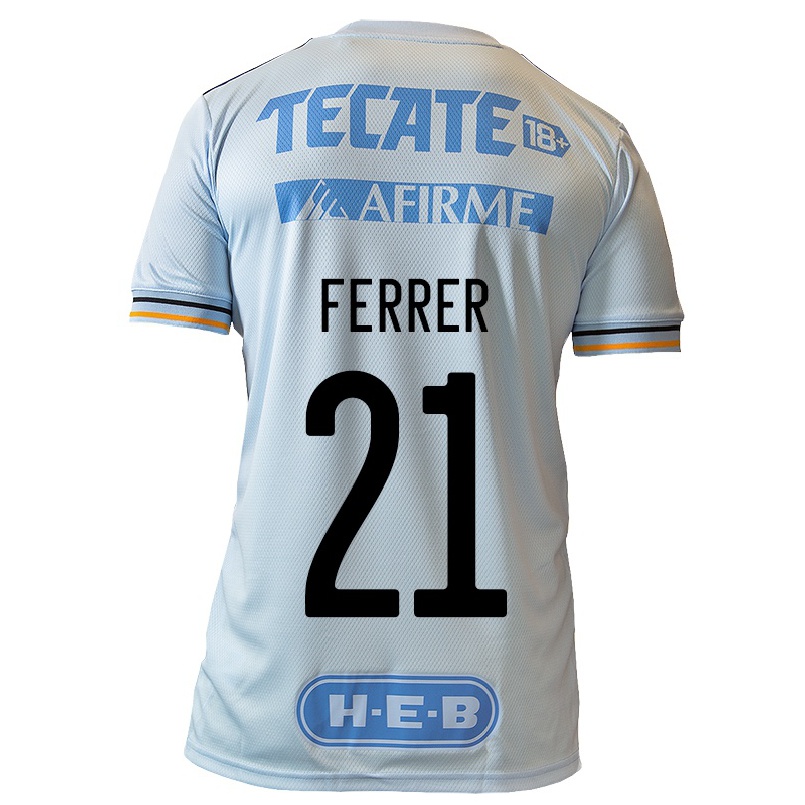 Enfant Football Maillot Stefany Ferrer #21 Bleu Clair Tenues Extérieur 2021/22 T-shirt