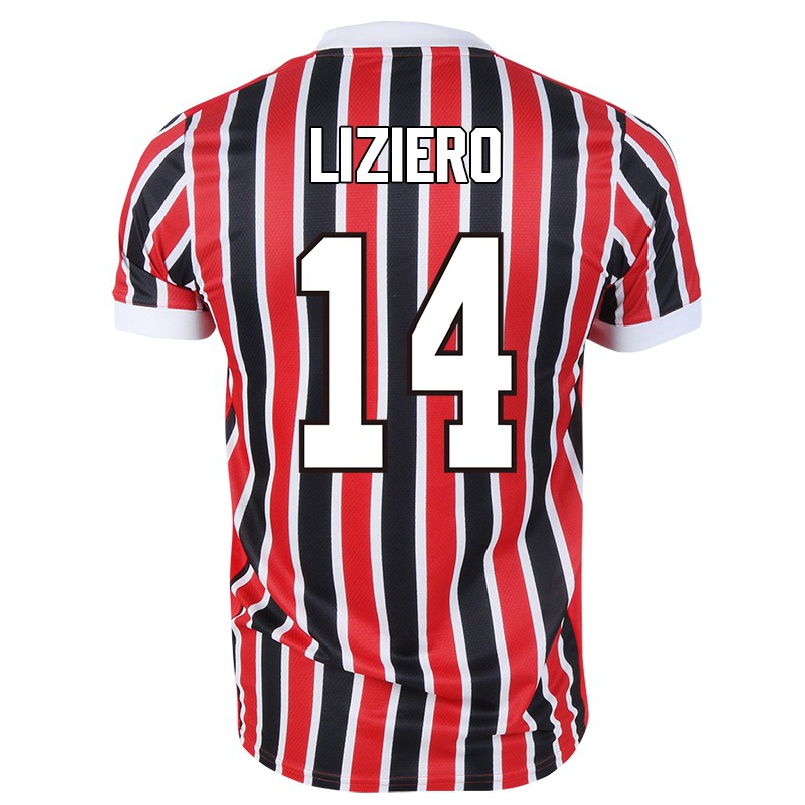 Enfant Football Maillot Liziero #14 Rouge Noir Tenues Extérieur 2021/22 T-shirt