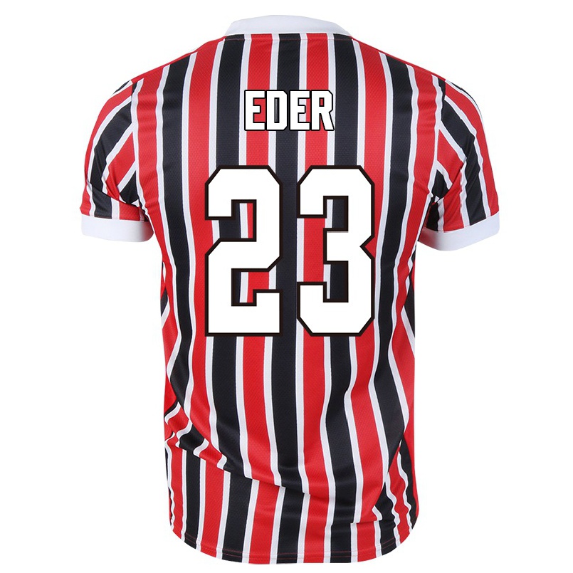 Enfant Football Maillot Eder #23 Rouge Noir Tenues Extérieur 2021/22 T-shirt