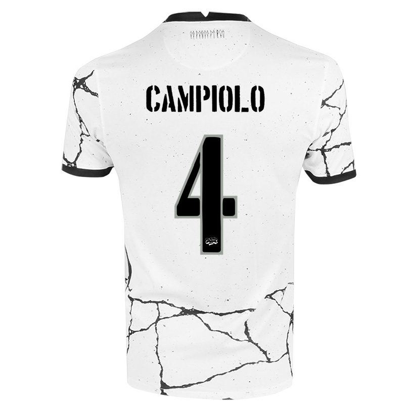 Enfant Football Maillot Giovanna Campiolo #4 Blanche Tenues Domicile 2021/22 T-shirt