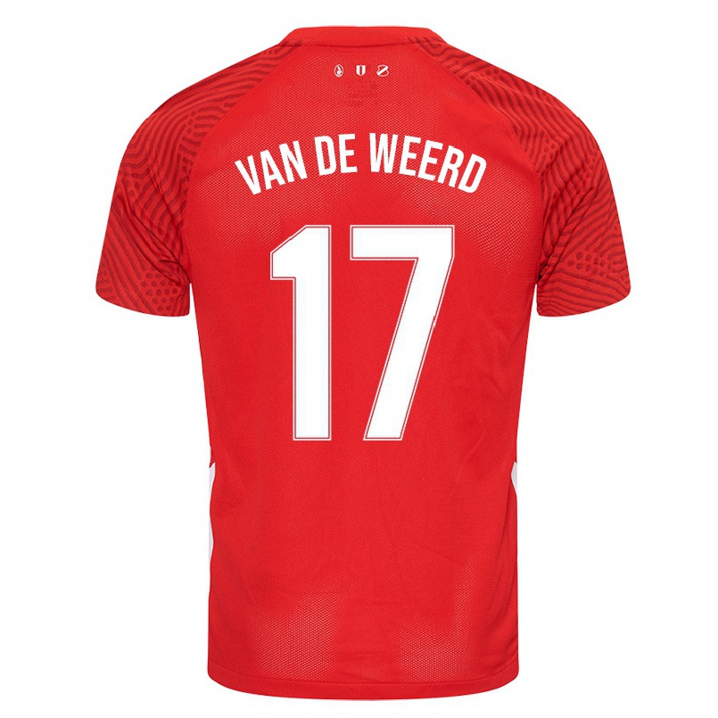 Enfant Football Maillot Simone Van De Weerd #17 Rouge Tenues Domicile 2021/22 T-shirt