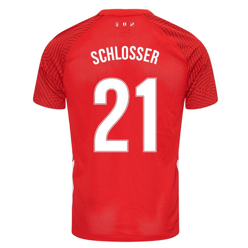 Enfant Football Maillot Pien Schlosser #21 Rouge Tenues Domicile 2021/22 T-shirt