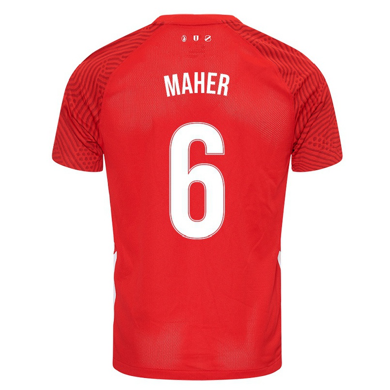 Enfant Football Maillot Adam Maher #6 Rouge Tenues Domicile 2021/22 T-shirt