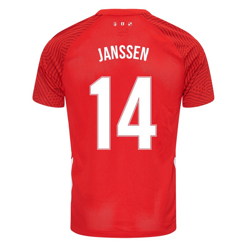 Enfant Football Maillot Willem Janssen #14 Rouge Tenues Domicile 2021/22 T-shirt