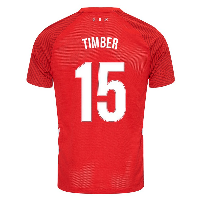 Enfant Football Maillot Quinten Timber #15 Rouge Tenues Domicile 2021/22 T-shirt