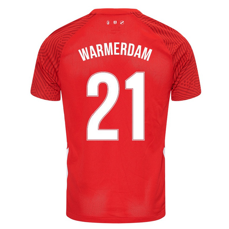 Enfant Football Maillot Django Warmerdam #21 Rouge Tenues Domicile 2021/22 T-shirt