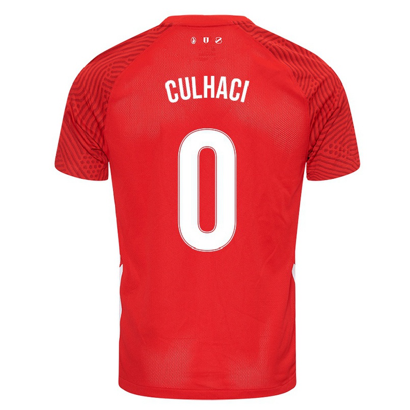 Enfant Football Maillot Gabriel Culhaci #0 Rouge Tenues Domicile 2021/22 T-shirt