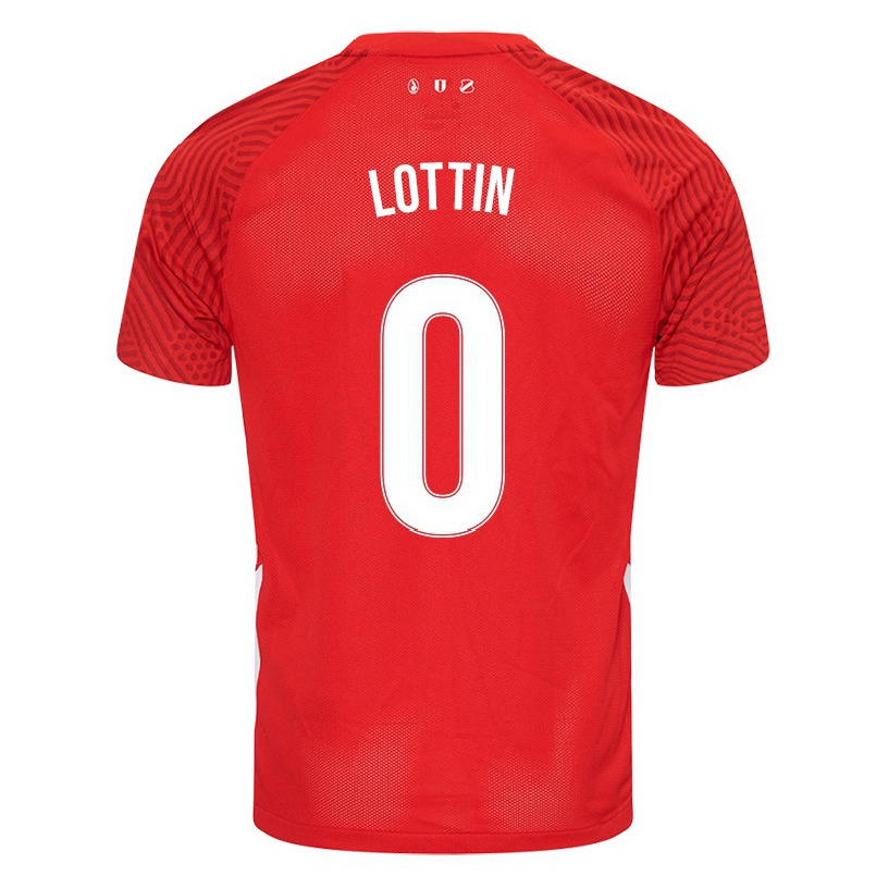 Enfant Football Maillot Albert Lottin #0 Rouge Tenues Domicile 2021/22 T-shirt