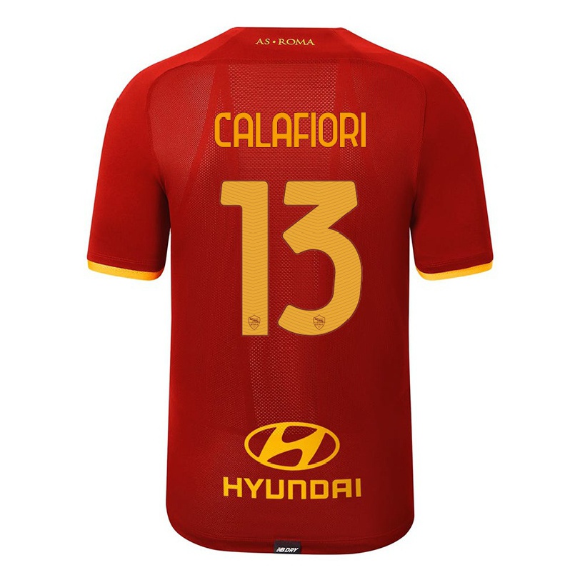 Enfant Football Maillot Riccardo Calafiori #13 Rouge Tenues Domicile 2021/22 T-shirt