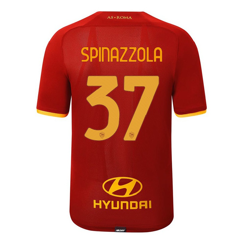 Enfant Football Maillot Leonardo Spinazzola #37 Rouge Tenues Domicile 2021/22 T-shirt
