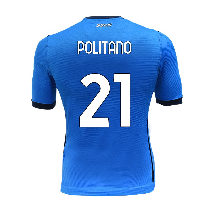 Enfant Football Maillot Matteo Politano #21 Bleu Tenues Domicile 2021/22 T-shirt