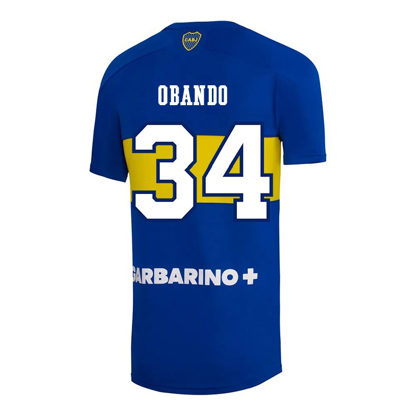 Enfant Football Maillot Agustin Obando #34 Bleu Roi Tenues Domicile 2021/22 T-shirt