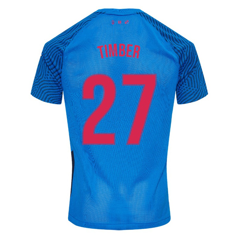 Enfant Football Maillot Dylan Timber #27 Bleu Ciel Tenues Extérieur 2021/22 T-shirt