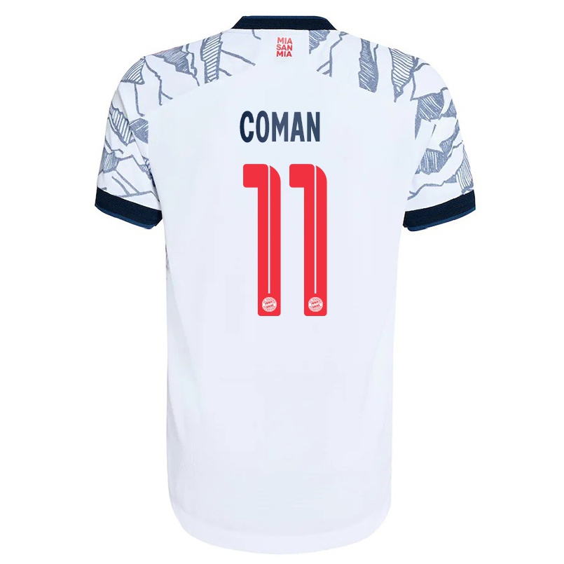 Enfant Football Maillot Kingsley Coman #11 Gris Blanc Tenues Third 2021/22 T-shirt