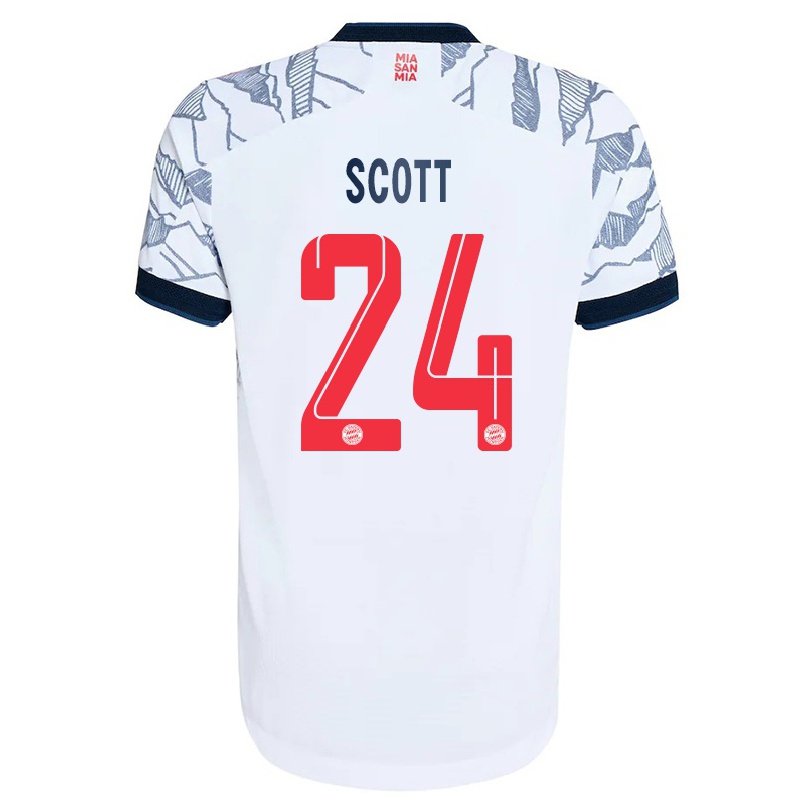 Enfant Football Maillot Christopher Scott #24 Gris Blanc Tenues Third 2021/22 T-shirt