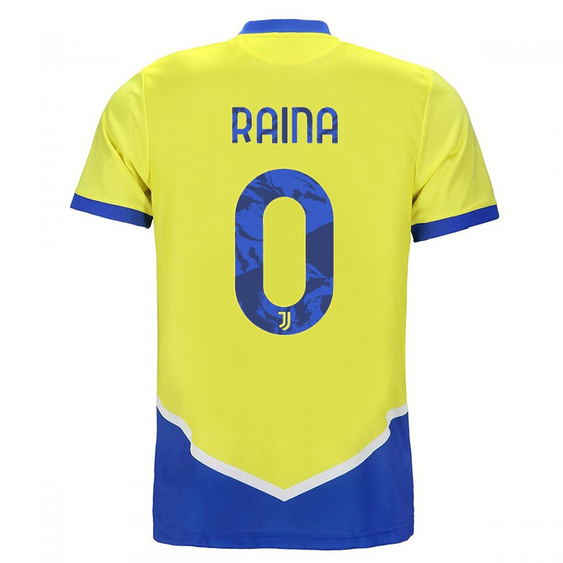 Enfant Football Maillot Marco Raina #0 Bleu Jaune Tenues Third 2021/22 T-shirt