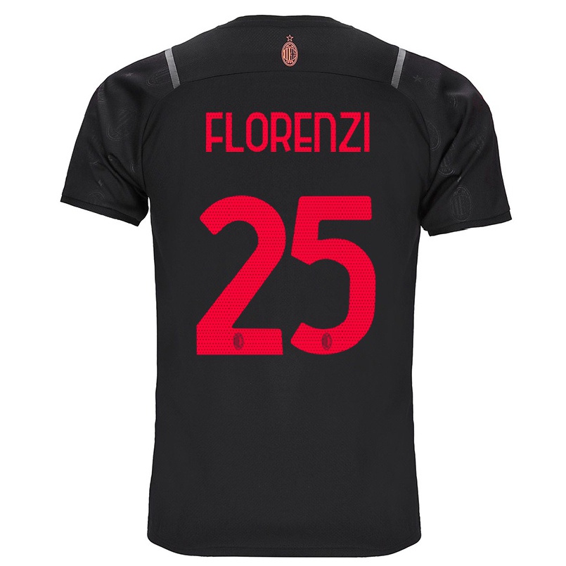Enfant Football Maillot Alessandro Florenzi #25 Noir Tenues Third 2021/22 T-shirt