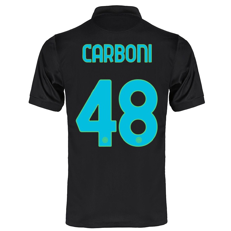 Enfant Football Maillot Franco Carboni #48 Noir Tenues Third 2021/22 T-shirt