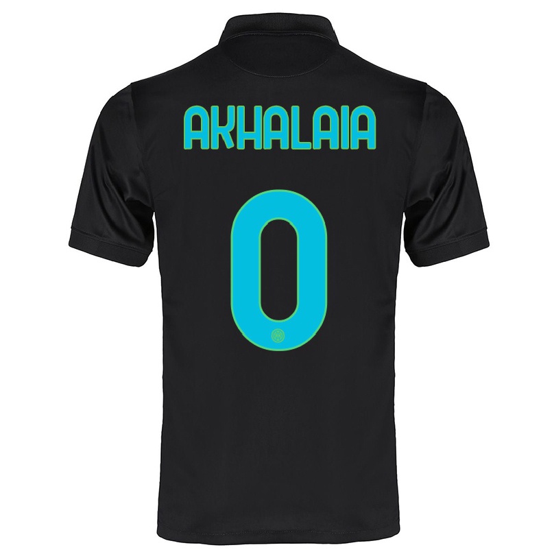 Enfant Football Maillot Lado Akhalaia #0 Noir Tenues Third 2021/22 T-shirt