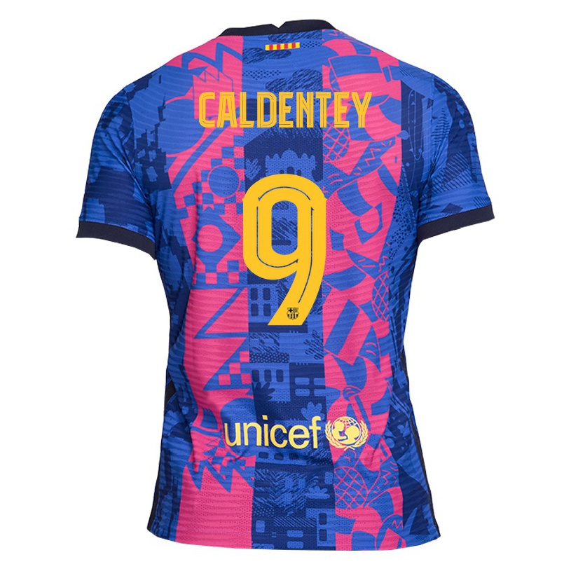 Enfant Football Maillot Mariona Caldentey #9 Rose Bleue Tenues Third 2021/22 T-shirt