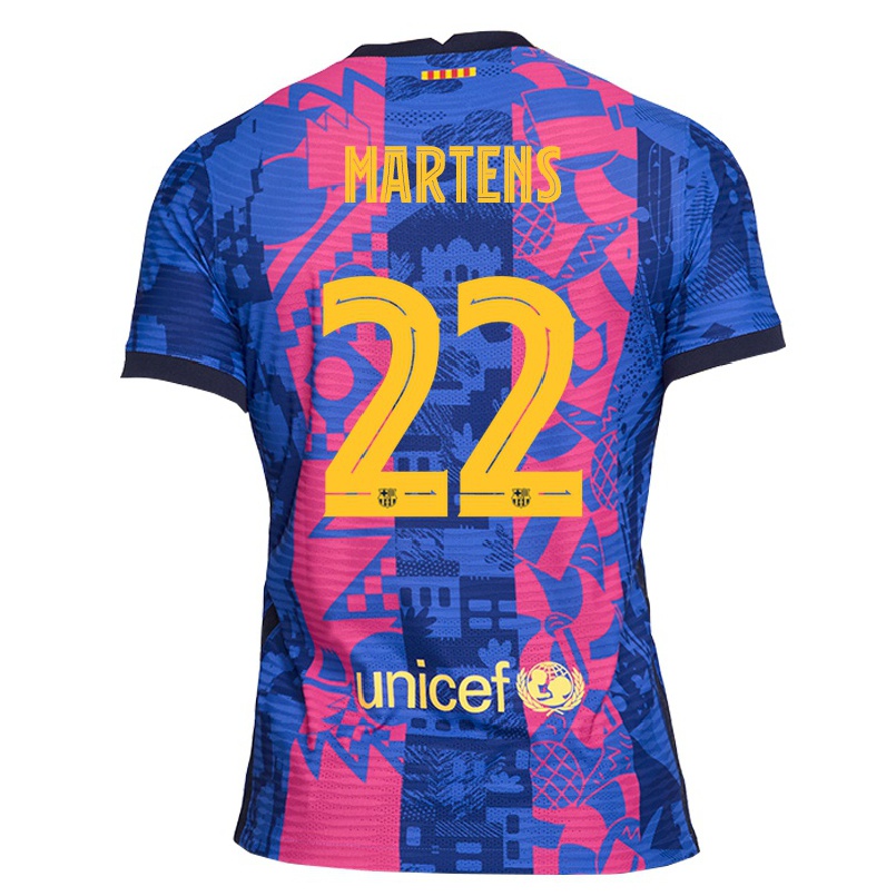 Enfant Football Maillot Lieke Martens #22 Rose Bleue Tenues Third 2021/22 T-shirt