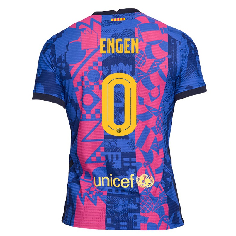 Enfant Football Maillot Ingrid Engen #0 Rose Bleue Tenues Third 2021/22 T-shirt