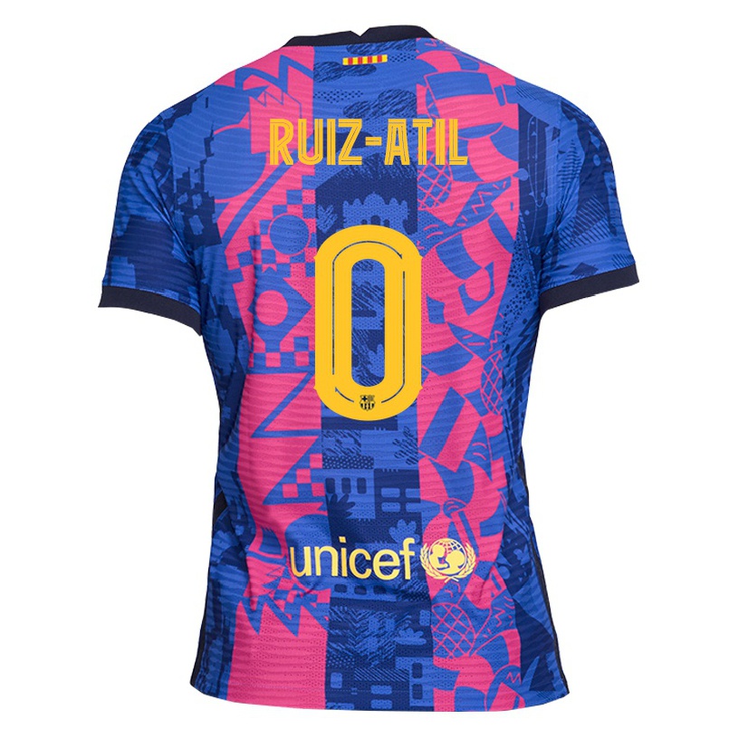 Enfant Football Maillot Kays Ruiz-atil #0 Rose Bleue Tenues Third 2021/22 T-shirt