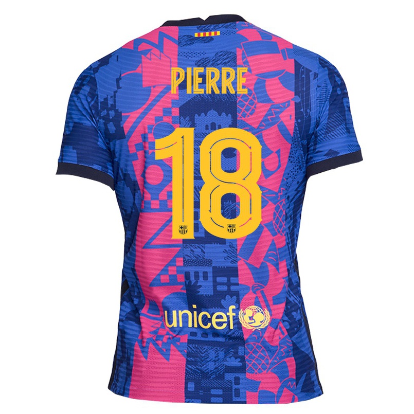 Enfant Football Maillot Oriola Pierre #18 Rose Bleue Tenues Third 2021/22 T-shirt