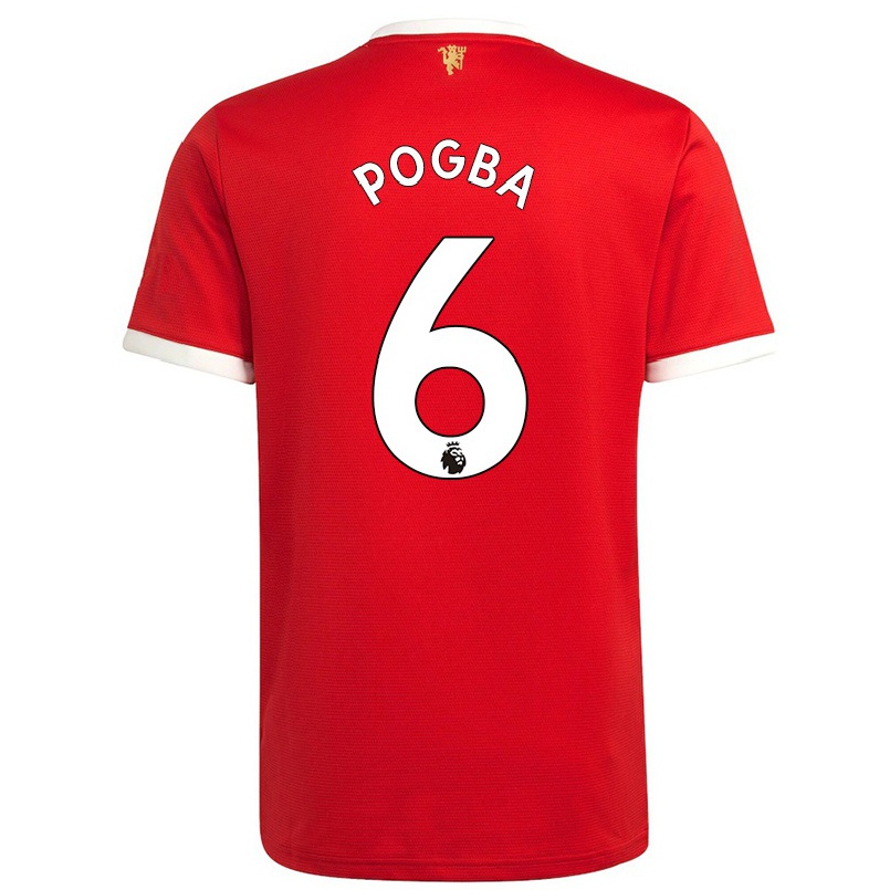 Homme Football Maillot Paul Pogba #6 Rouge Tenues Domicile 2021/22 T-shirt