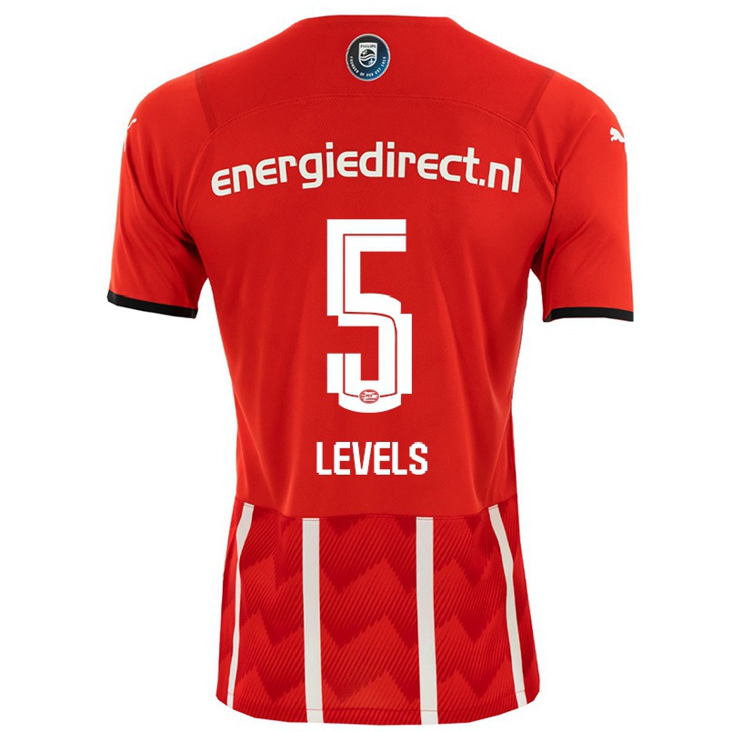 Homme Football Maillot Janou Levels #5 Rouge Tenues Domicile 2021/22 T-shirt
