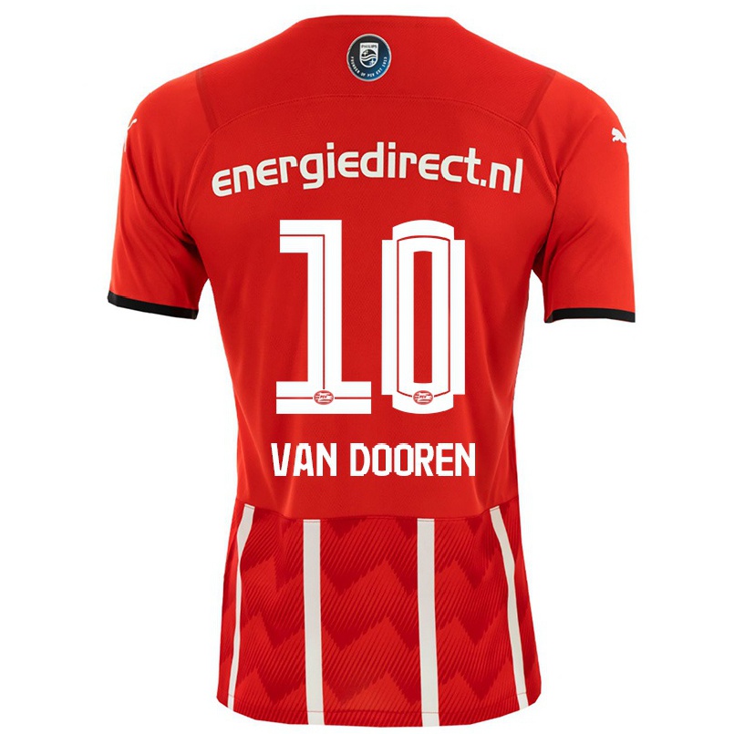 Homme Football Maillot Kayleigh Van Dooren #10 Rouge Tenues Domicile 2021/22 T-shirt