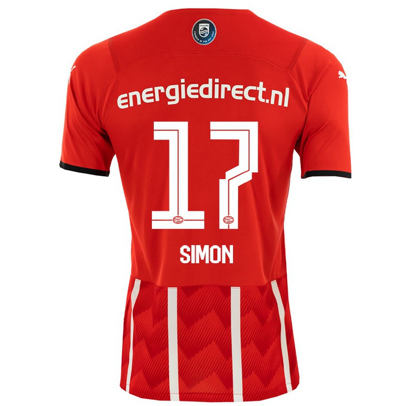 Homme Football Maillot Kyah Simon #17 Rouge Tenues Domicile 2021/22 T-shirt